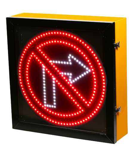 LED Blank Out Sign - No Right turn