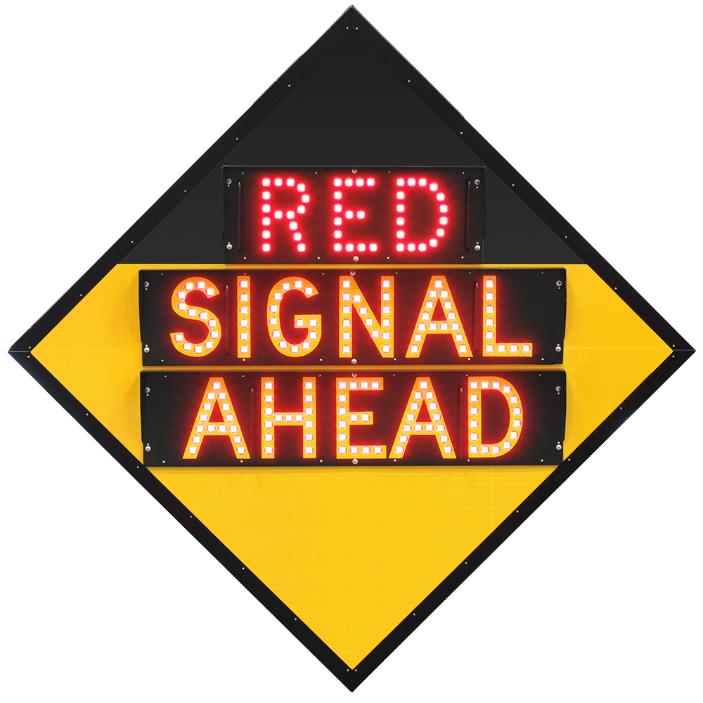 “(RED) SIGNAL AHEAD” Advance Traffic Light Warning Road Sign